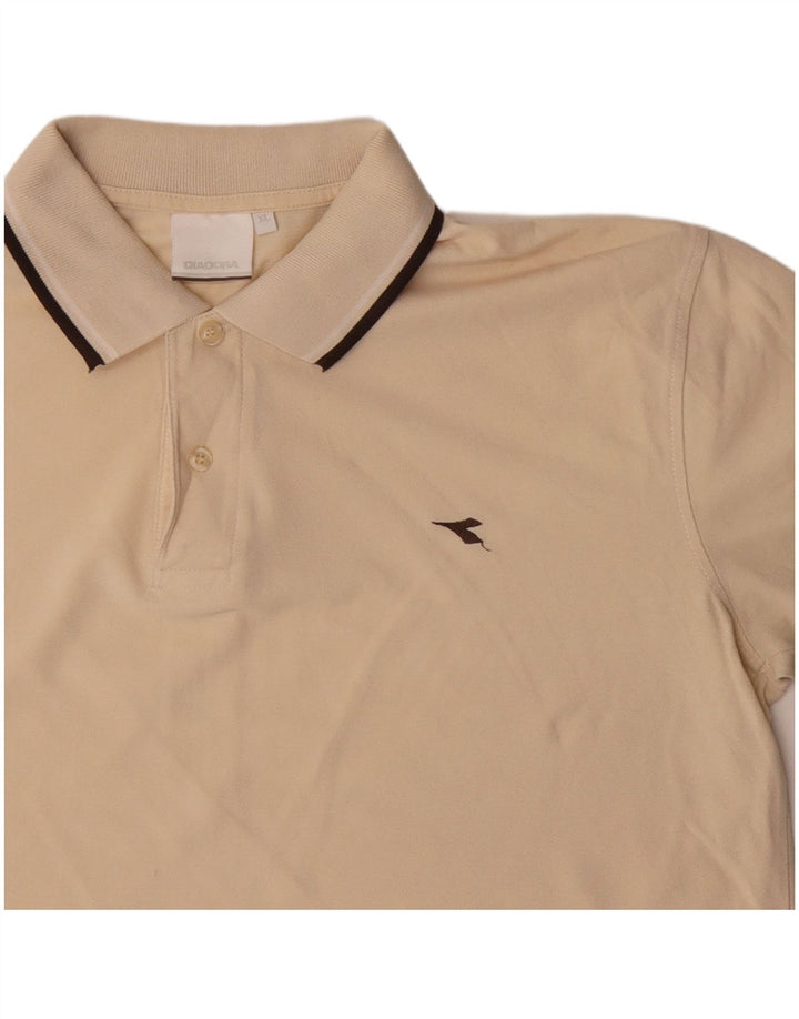 DIADORA Mens Polo Shirt XL Beige Cotton