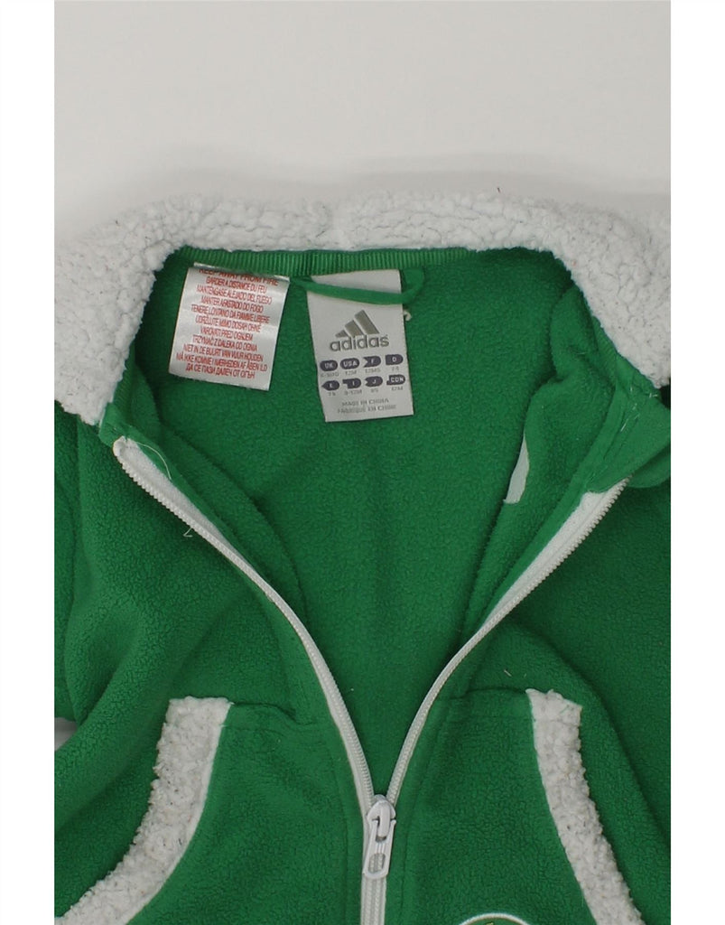 ADIDAS Baby Boys Hooded Fleece Jacket 6-9 Months Green Polyester | Vintage Adidas | Thrift | Second-Hand Adidas | Used Clothing | Messina Hembry 