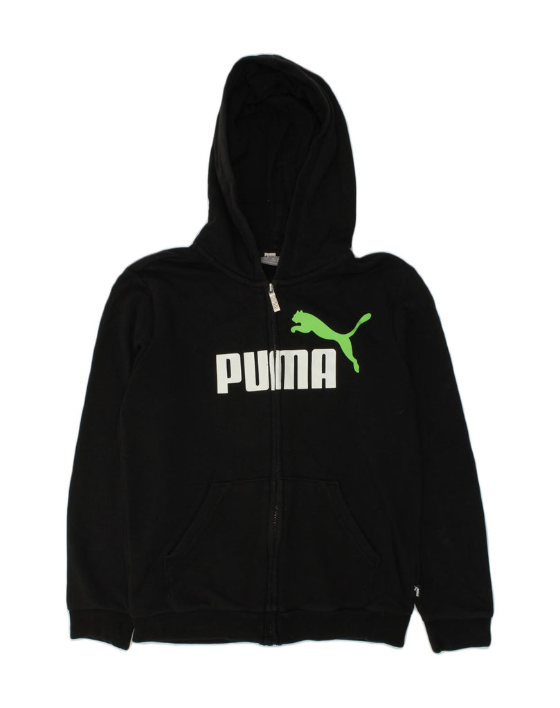 PUMA Boys Graphic Zip Hoodie Sweater 11-12 Years Black | Vintage Puma | Thrift | Second-Hand Puma | Used Clothing | Messina Hembry 