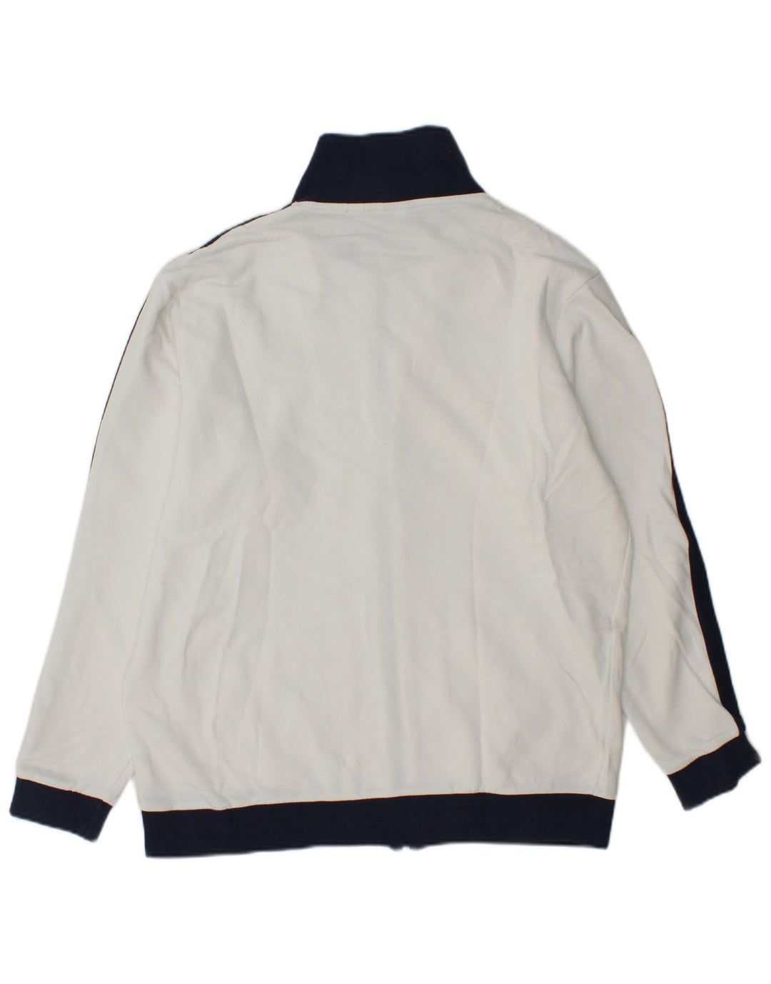 Asics Mens Tracksuit Top Jacket Large White Colourblock Cotton