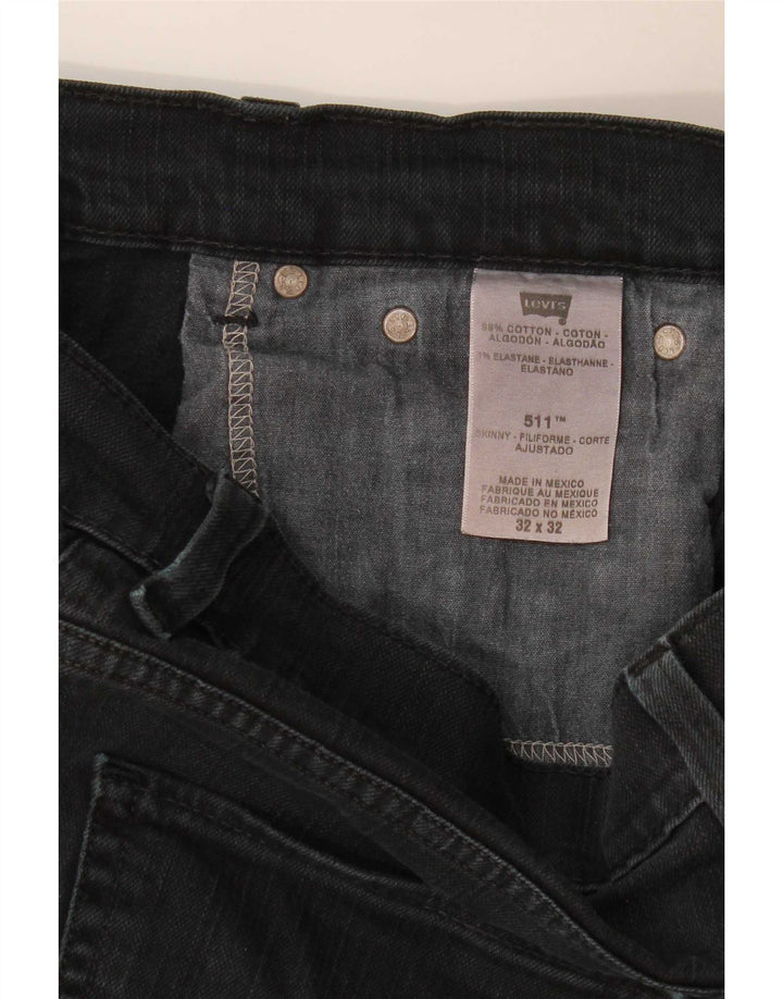 Levi's Mens 511 Slim Jeans W32 L30 Black Cotton