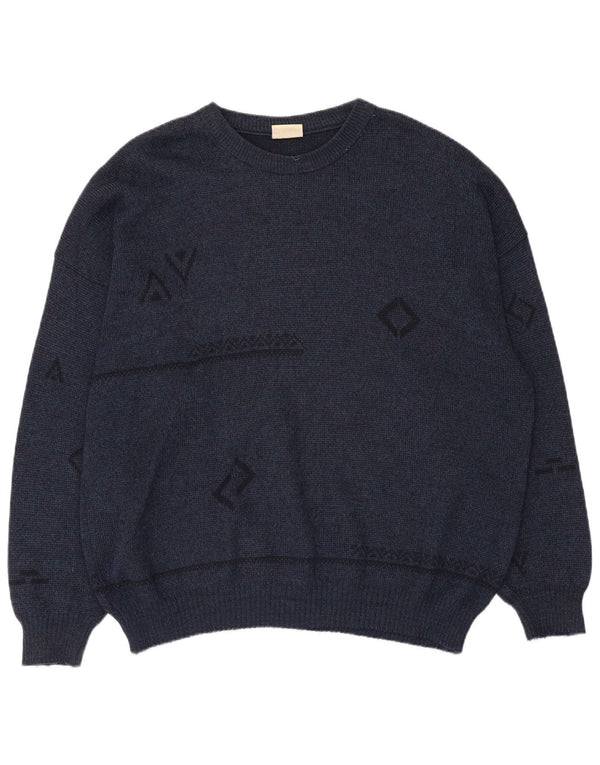 Angelo Litrico Mens Crew Neck Jumper Sweater IT 56/58 XL Navy Blue