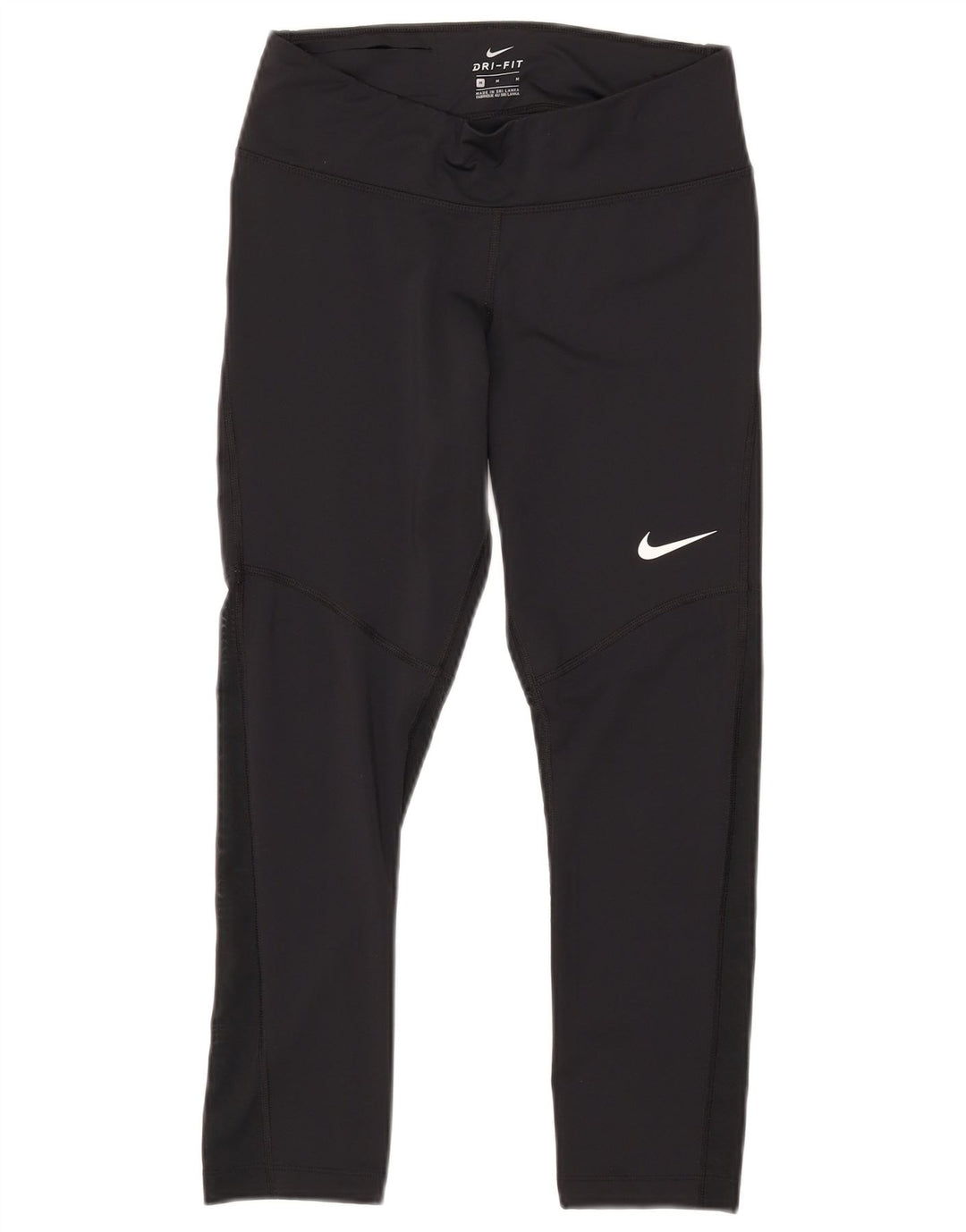 NIKE Womens Dri Fit Leggings UK 12 Medium  Black Polyester
