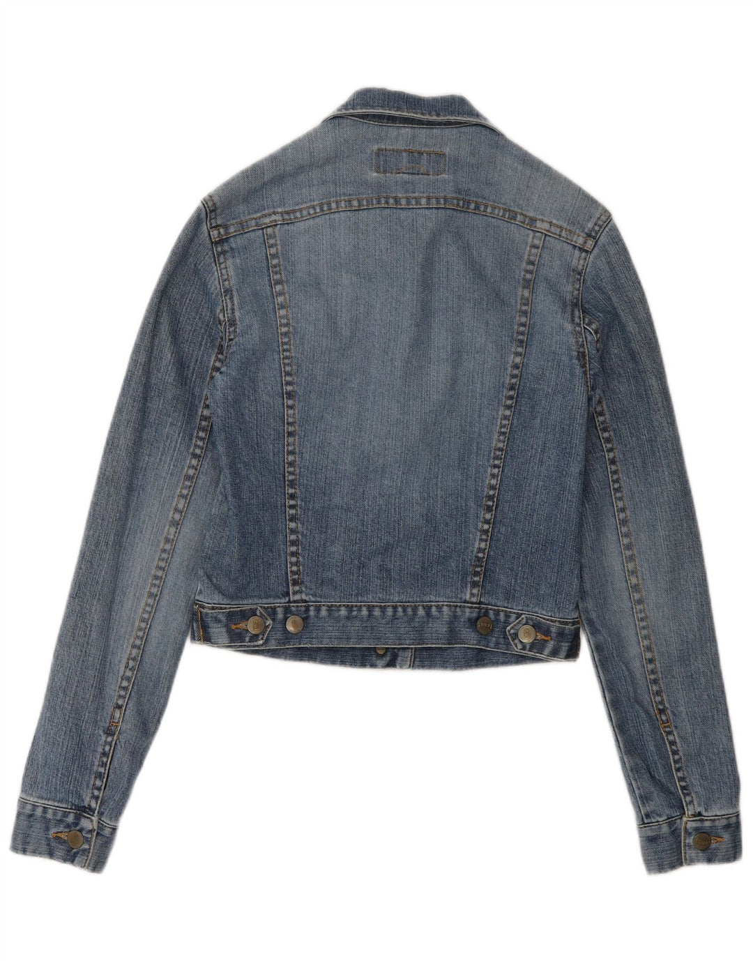 Fcuk Womens Regular Fit Denim Jacket UK 10 Small Blue Cotton