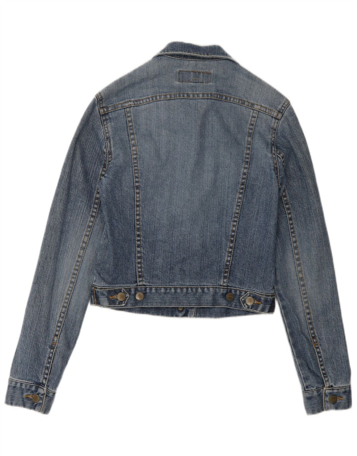 Fcuk Womens Regular Fit Denim Jacket UK 10 Small Blue Cotton