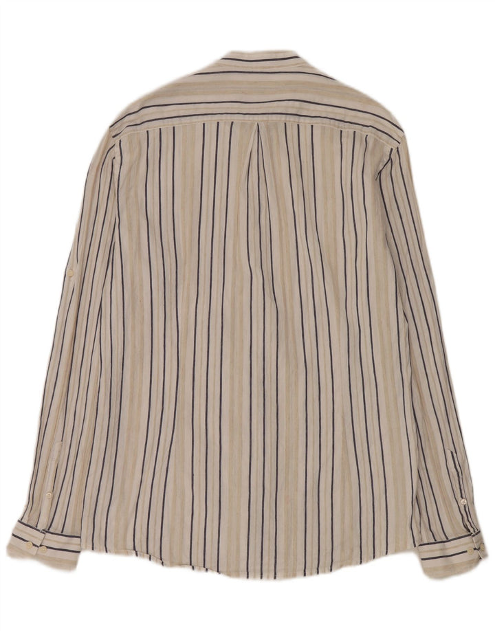 Carrera Mens Regular Fit Shirt Large White Striped Linen