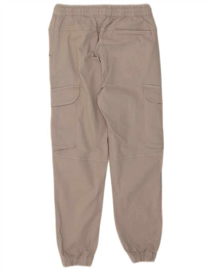 Zara Mens Joggers Cargo Trousers Small W30 L26 Beige