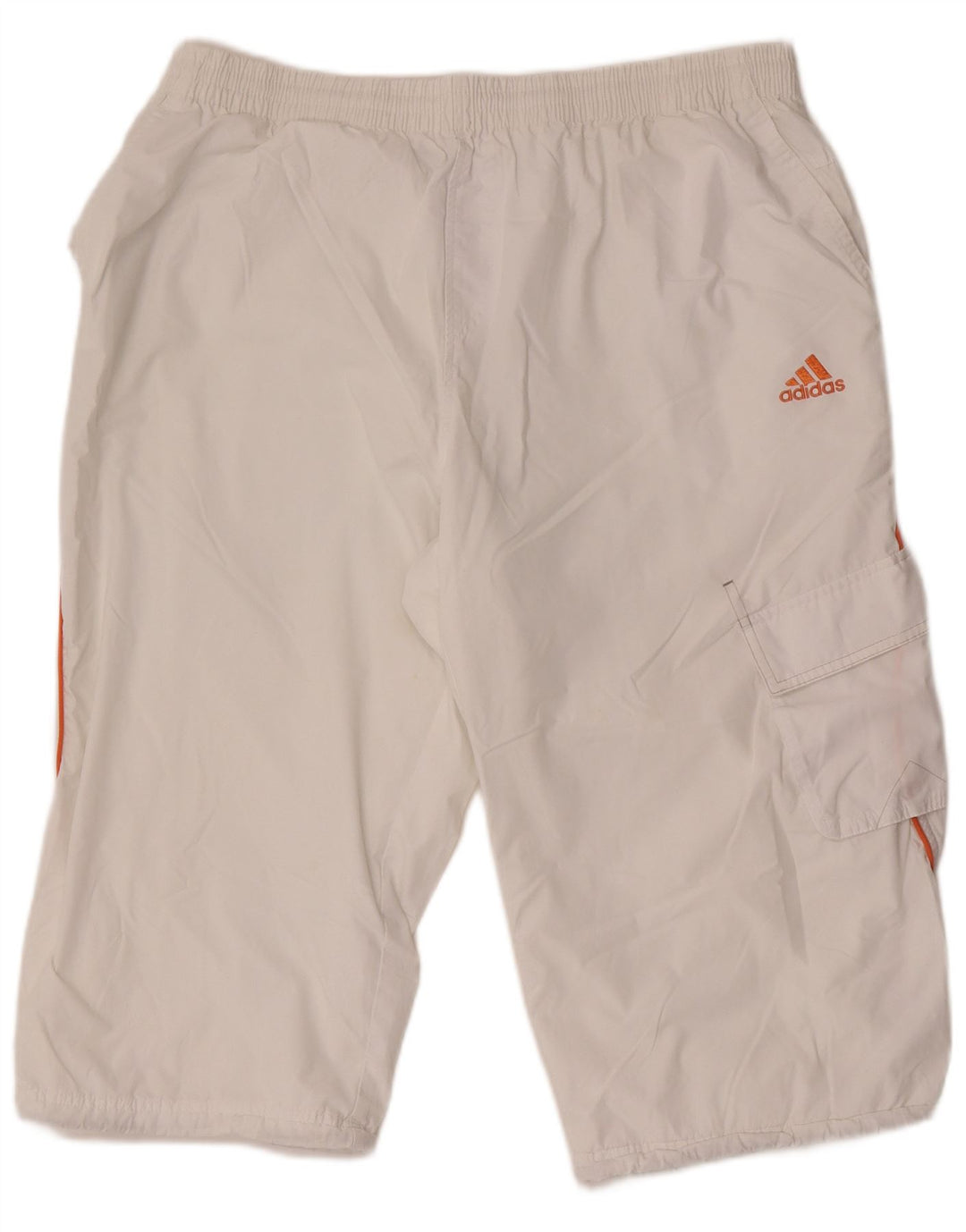 Adidas Mens Straight Cargo Capri Trousers XL W36 L19 White Polyester