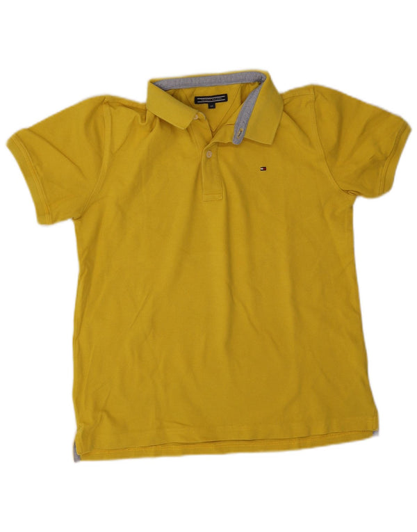Tommy Hilfiger Boys Polo Shirt 13-14 Years Yellow Cotton