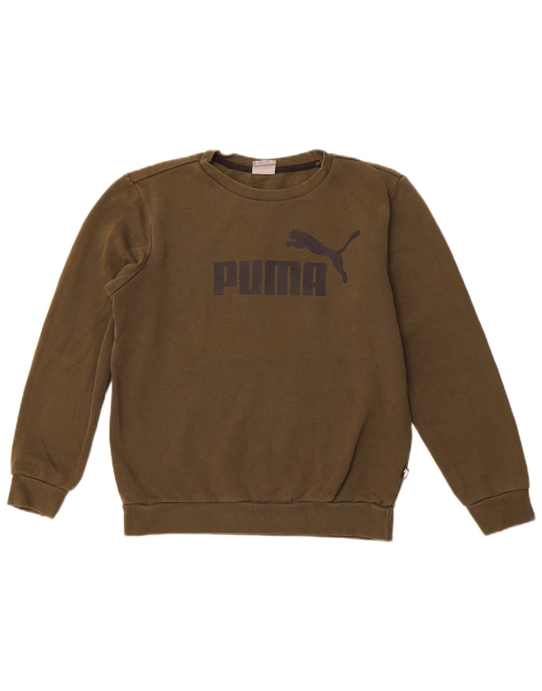 PUMA Mens Graphic Sweatshirt Jumper XS Khaki Cotton
