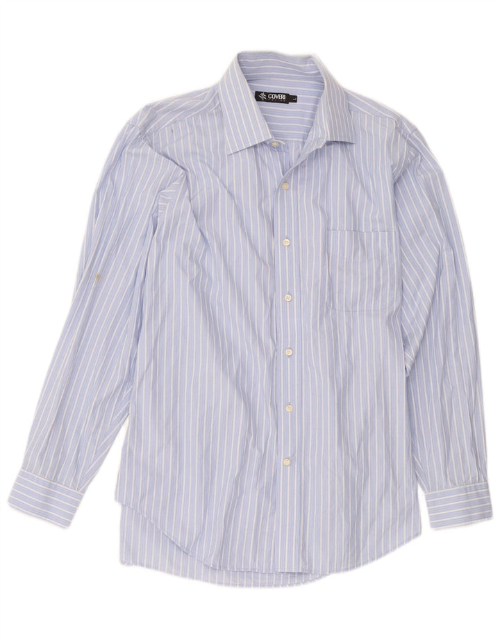 Coveri Mens Shirt Large Blue Striped