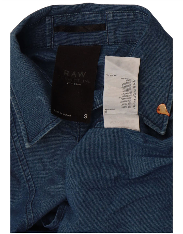 G-Star Mens Shirt Small Blue Cotton