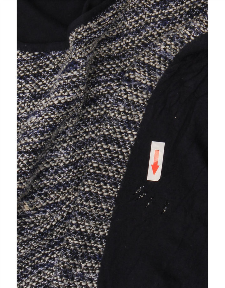 Oasis Womens Top Long Sleeve UK 10 Small Navy Blue Striped Polyester