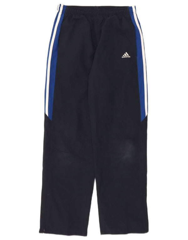 Adidas Boys Tracksuit Trousers 11-12 Years Navy Blue Colourblock Polyester