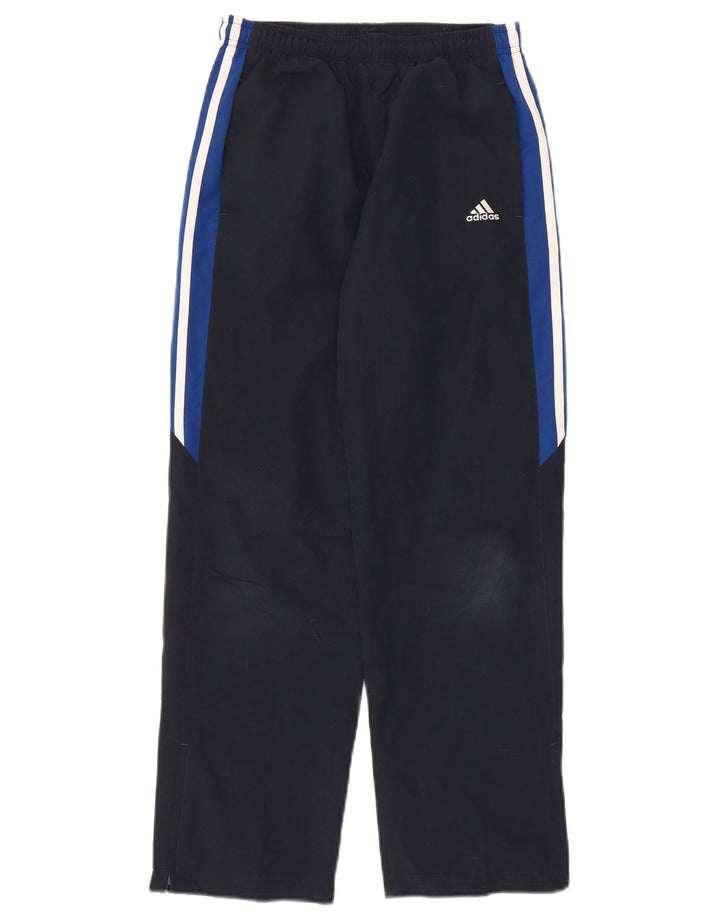 Adidas Boys Tracksuit Trousers 11-12 Years Navy Blue Colourblock Polyester
