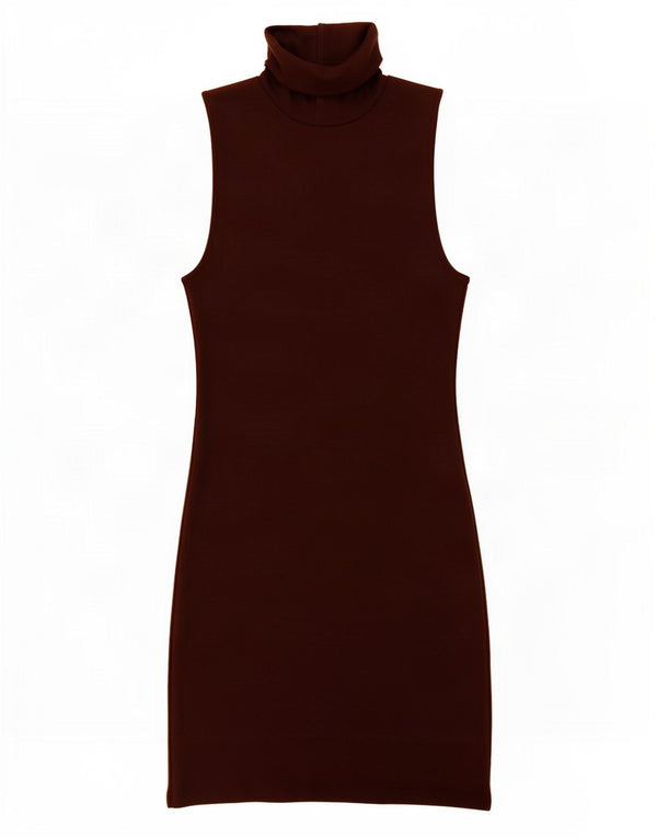 Zara Womens Sleeveless Jumper Dress UK 12 Medium Brown