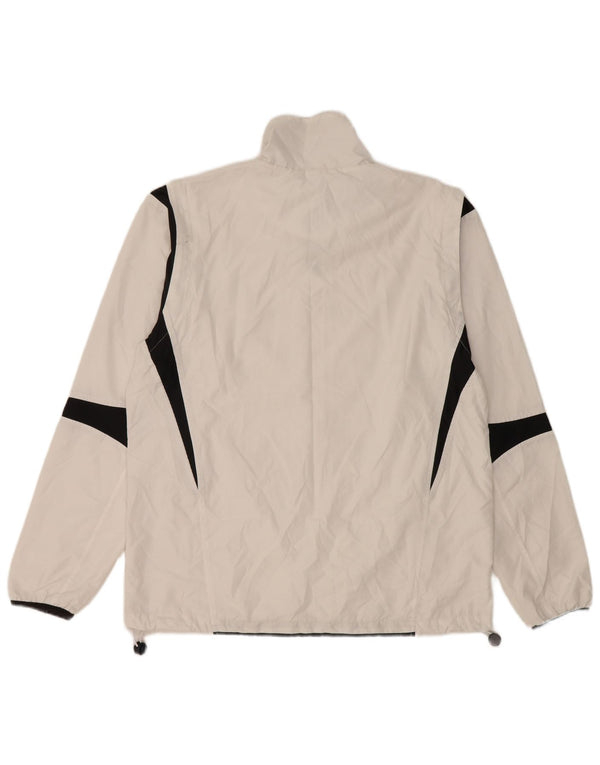 Asics Mens Tracksuit Top Jacket Medium White Colourblock Polyester