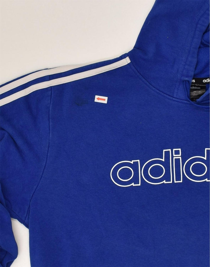 ADIDAS Mens Graphic Hoodie Jumper Medium Blue Cotton | Vintage Adidas | Thrift | Second-Hand Adidas | Used Clothing | Messina Hembry 