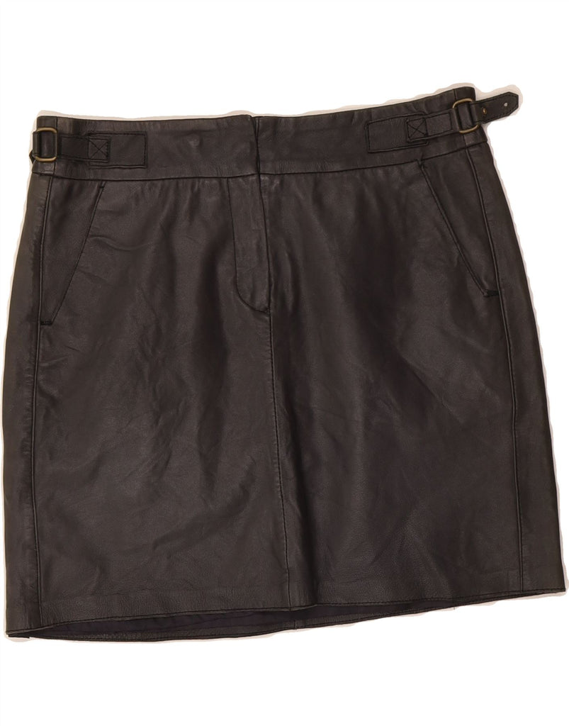 KOOKAI Womens Mini Leather Skirt EU 40 Medium W32 Navy Blue Leather Vintage Kookai and Second-Hand Kookai from Messina Hembry 