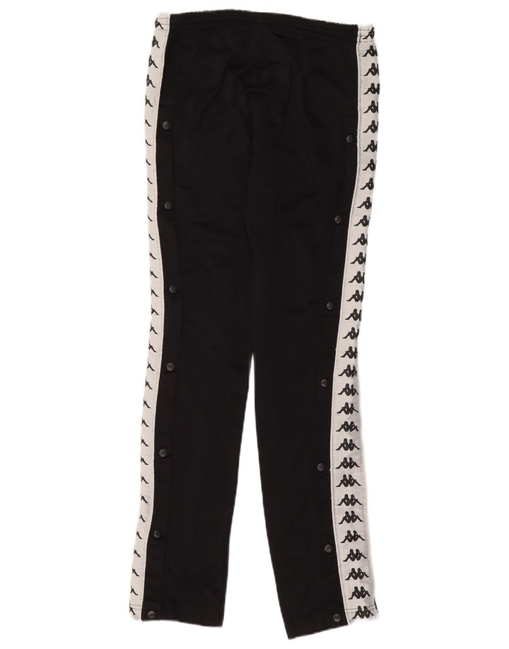 KAPPA Womens Graphic Tracksuit Trousers UK 8 Small Black Colourblock