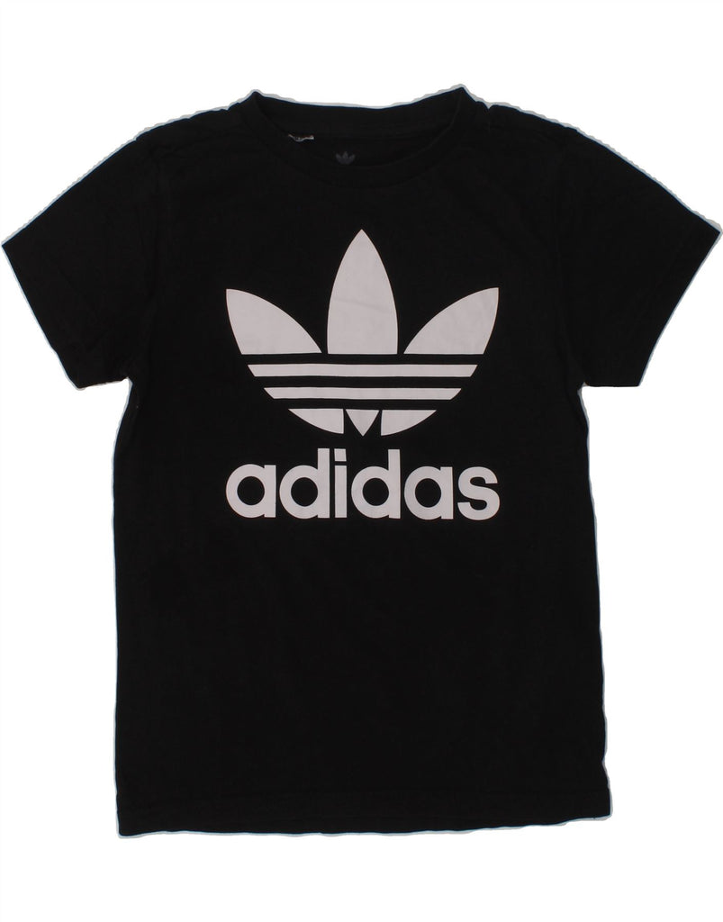 ADIDAS Boys Graphic T-Shirt Top 9-10 Years Black Cotton | Vintage Adidas | Thrift | Second-Hand Adidas | Used Clothing | Messina Hembry 