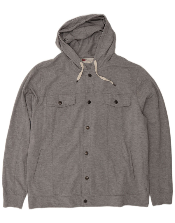 Levi's Mens Hooded Tracksuit Top Jacket 2XL Grey Cotton