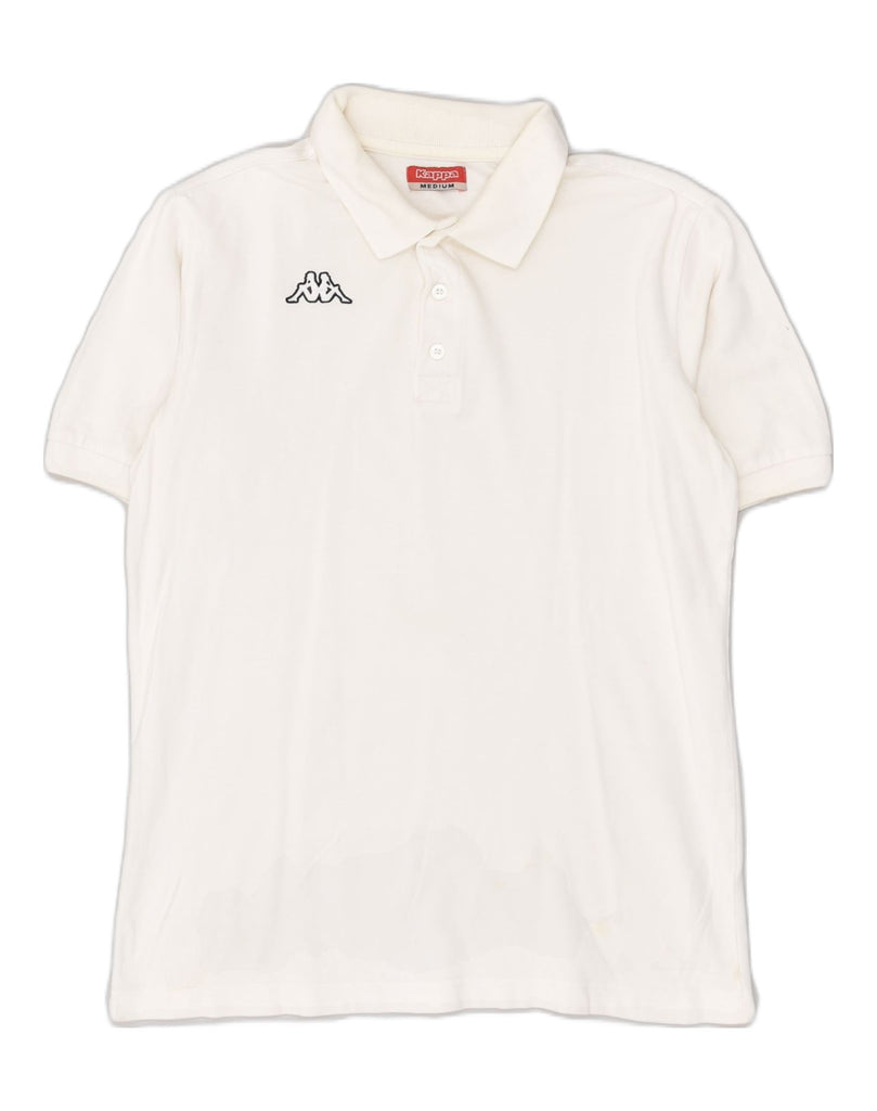 KAPPA Mens Polo Shirt Medium White Cotton | Vintage Kappa | Thrift | Second-Hand Kappa | Used Clothing | Messina Hembry 