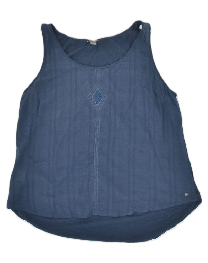 EDDIE BAUER Womens Vest Top UK 20 2XL Navy Blue Cotton | Vintage Eddie Bauer | Thrift | Second-Hand Eddie Bauer | Used Clothing | Messina Hembry 