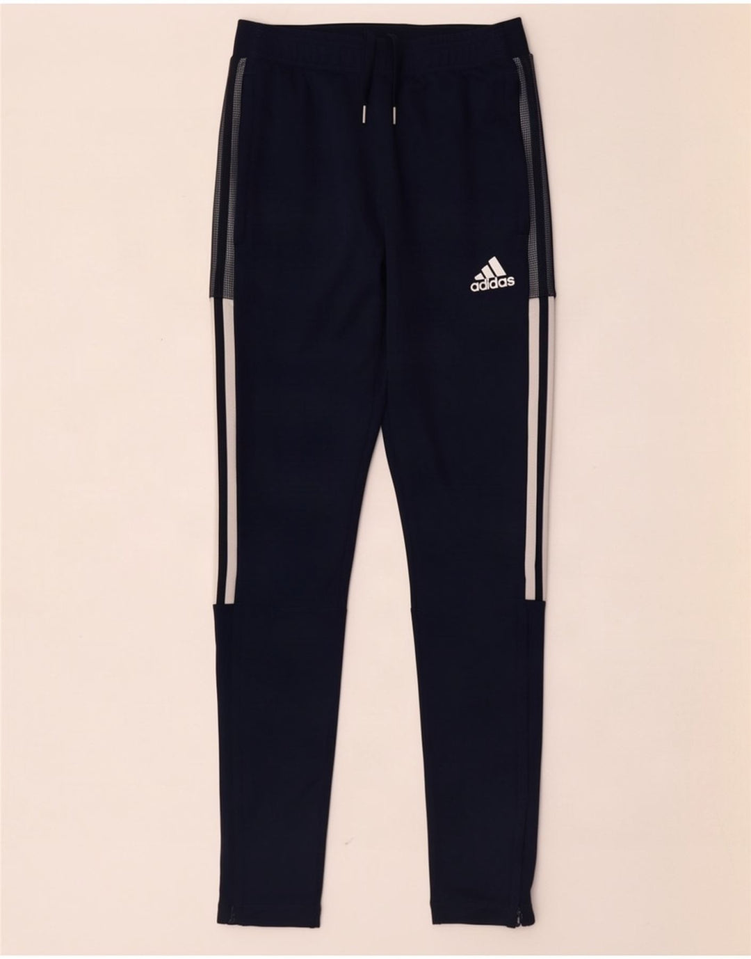 Adidas Womens Tracksuit Trousers UK 10 Small Navy Blue Polyester