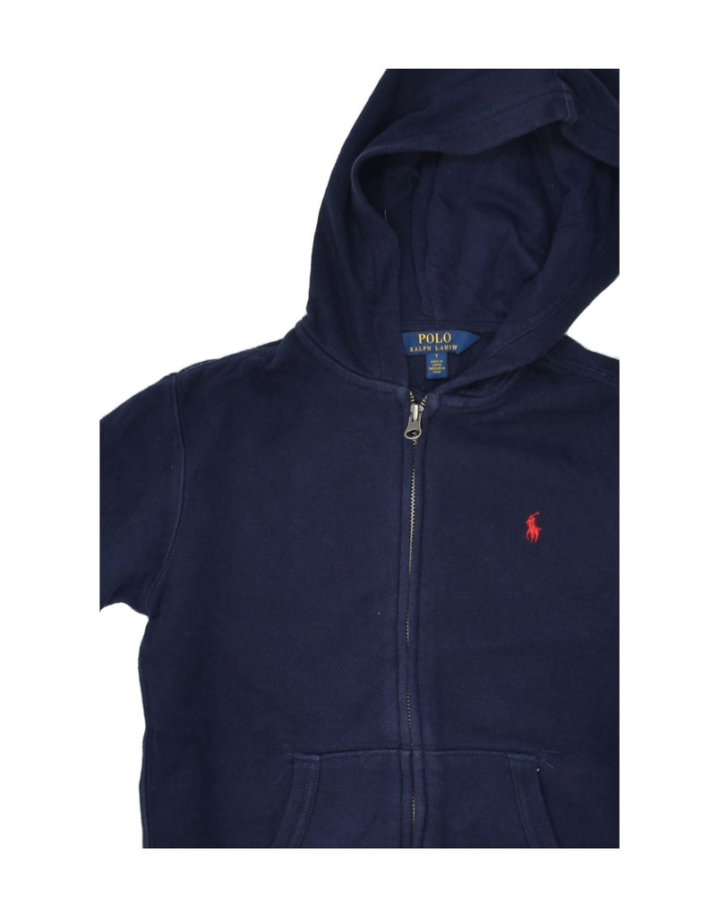 POLO RALPH LAUREN Boys Zip Hoodie Sweater 6-7 Years Navy Blue Cotton | Vintage Polo Ralph Lauren | Thrift | Second-Hand Polo Ralph Lauren | Used Clothing | Messina Hembry 