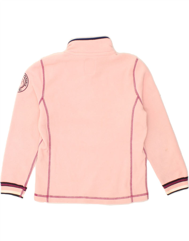 NAPAPIJRI Girls Graphic Zip Neck Fleece Jumper 9-10 Years Pink Polyester | Vintage Napapijri | Thrift | Second-Hand Napapijri | Used Clothing | Messina Hembry 