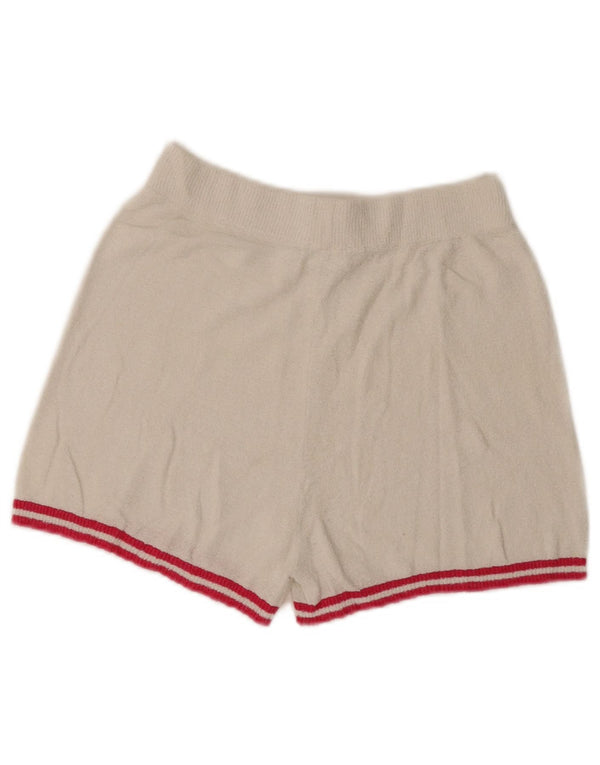 Benetton Girls Casual Shorts 10-11 Years XL White Striped Cotton
