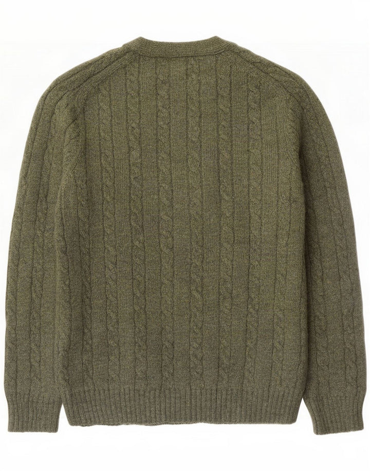Kappa Mens Cardigan Sweater Large Green Wool