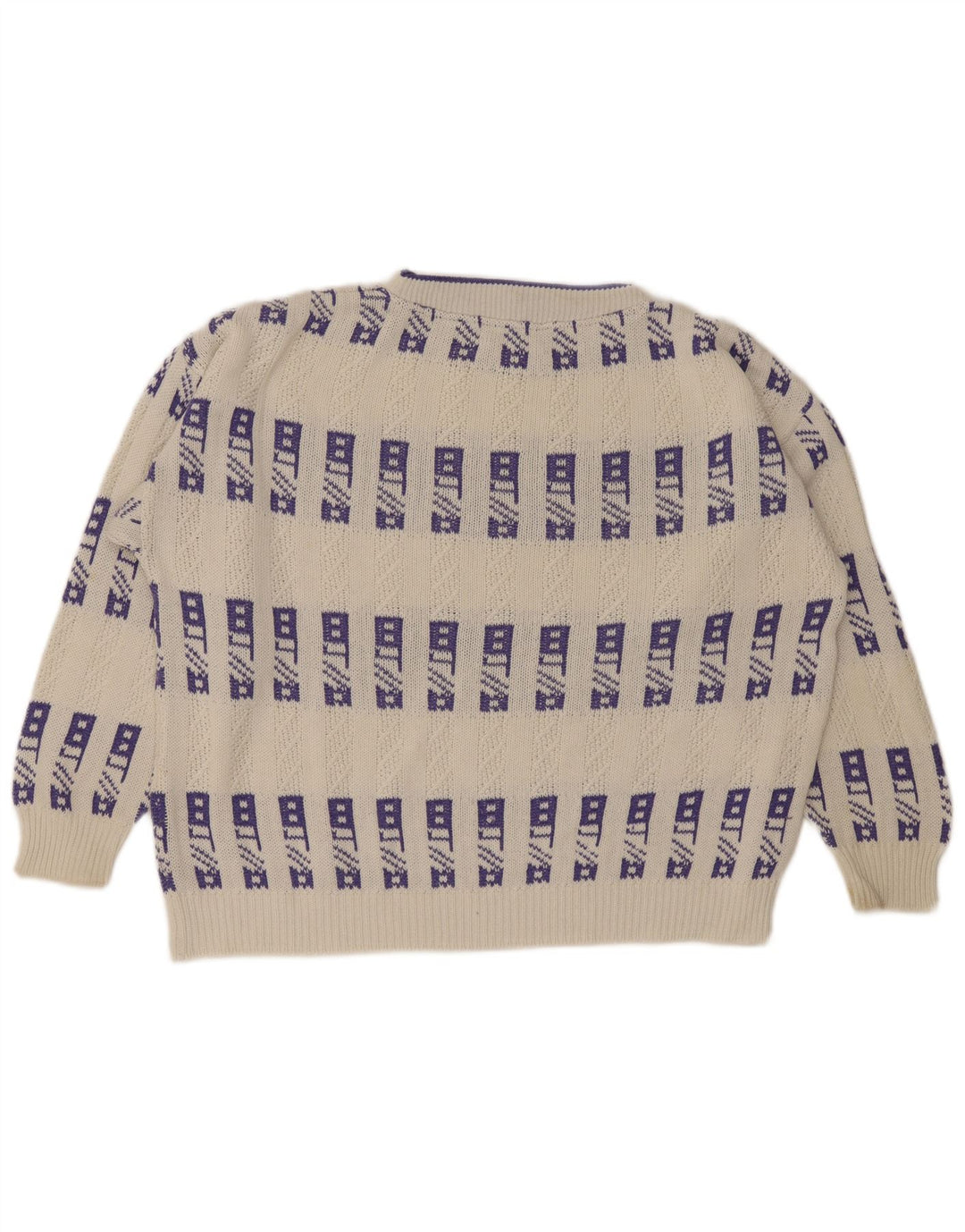 Eisbar Mens Crew Neck Jumper Sweater XL White Geometric