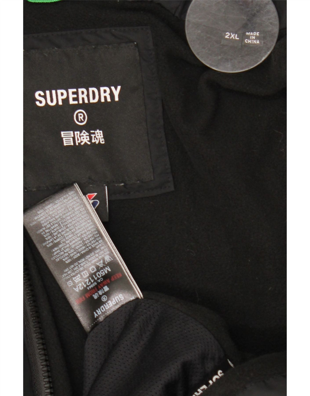 Superdry Mens Padded Jacket UK 44 2XL Black Polyester