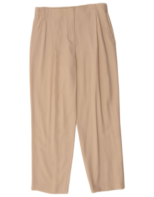 Massimo Dutti Womens High Waist Chino Trousers EU 40 Medium W30 L28 Beige