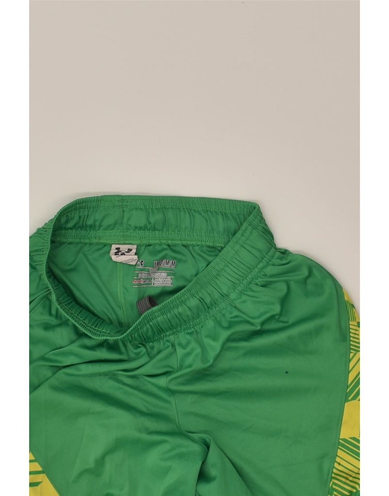 UNDER ARMOUR Boys Sport Shorts 11-12 Years Medium  Green Colourblock | Vintage Under Armour | Thrift | Second-Hand Under Armour | Used Clothing | Messina Hembry 