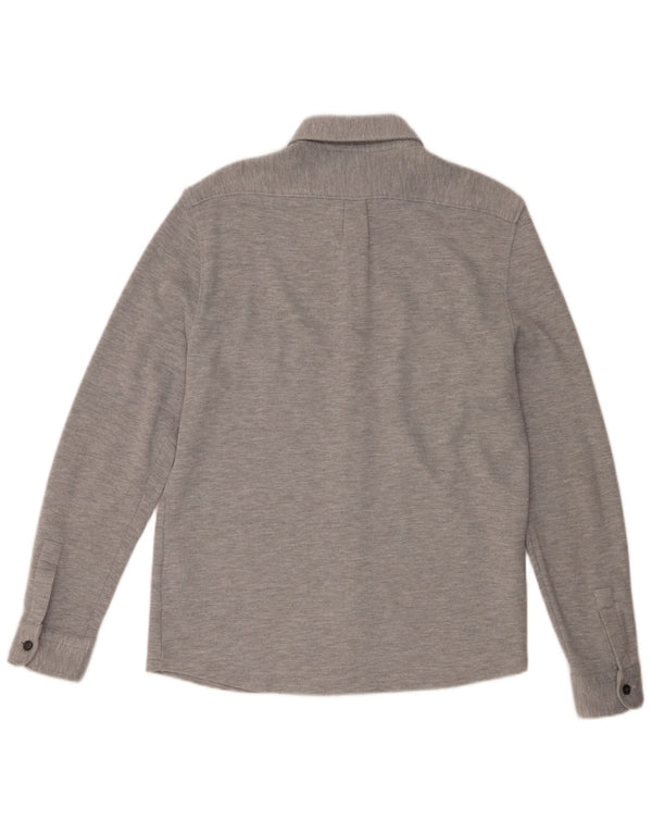 Reiss Mens Shirt Large Grey Flecked Cotton