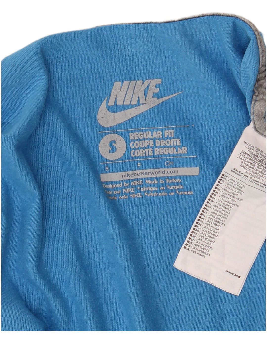 Nike Mens Regular Fit Graphic T-Shirt Top Small Blue Cotton