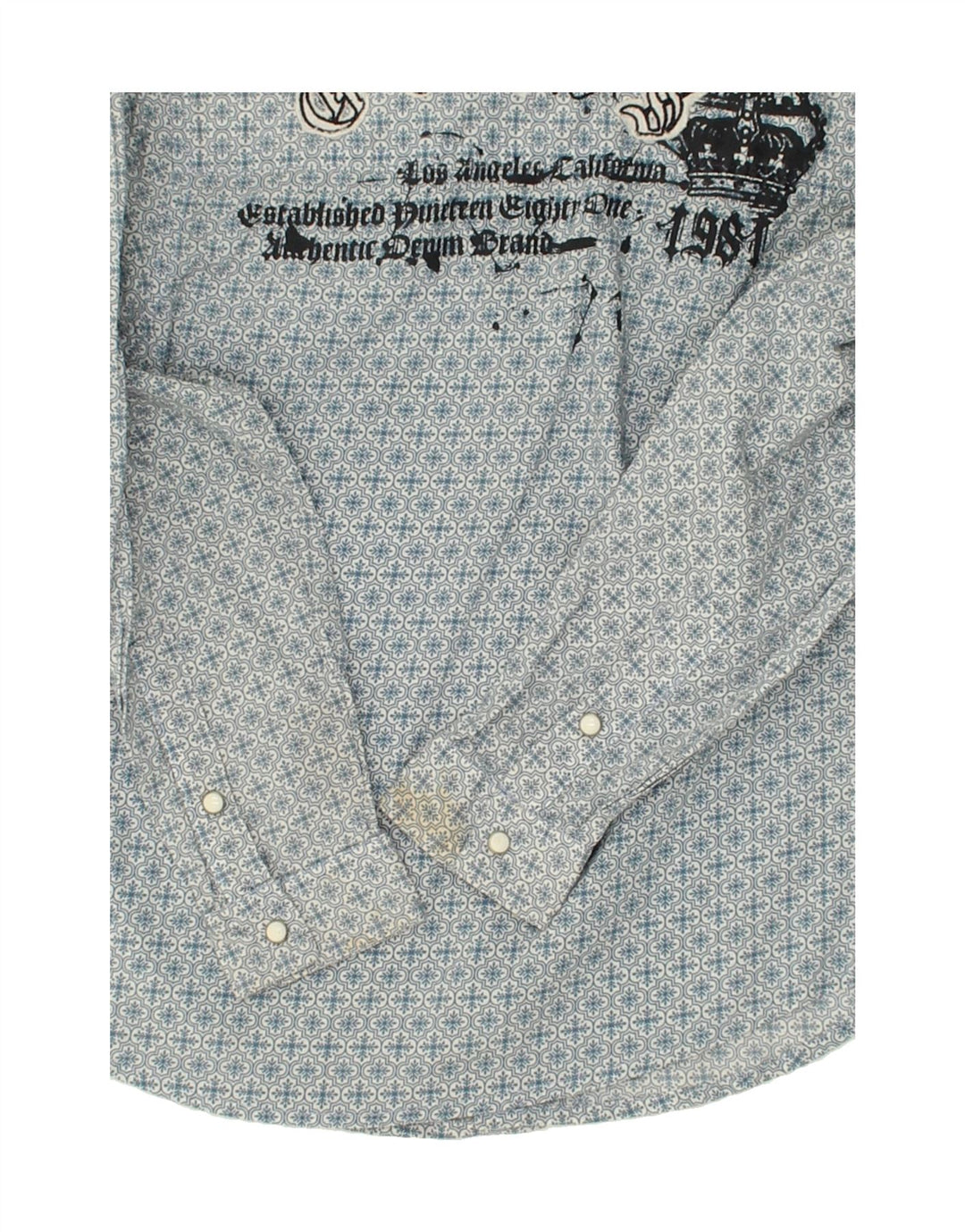GUESS Boys Graphic Shirt 7-8 Years Blue Floral Cotton Vintage Guess and Second-Hand Guess from Messina Hembry 