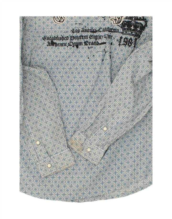 GUESS Boys Graphic Shirt 7-8 Years Blue Floral Cotton Vintage Guess and Second-Hand Guess from Messina Hembry 