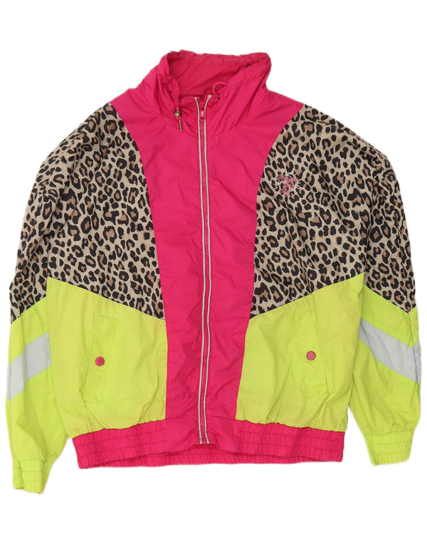 Vintage Womens Tracksuit Top Jacket UK 18 XL Multicoloured Animal Print