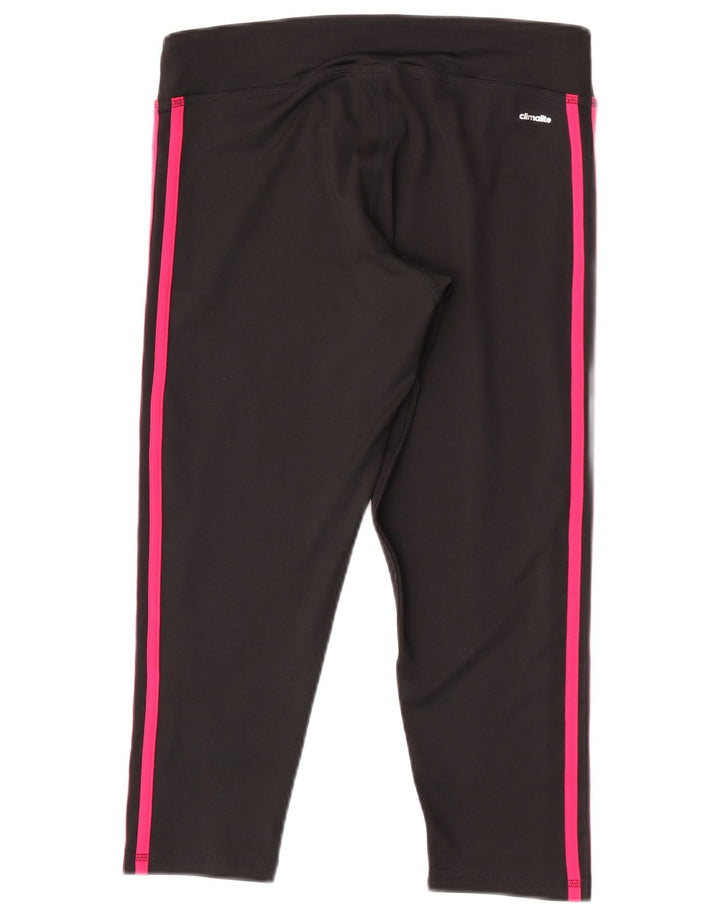 Adidas Womens Climalite Capri Leggings UK 12/14 Medium  Black Polyester