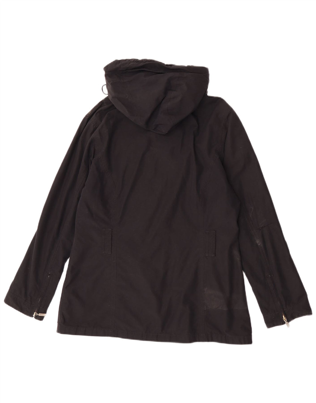 Barbour Womens Hooded Rain Jacket UK 14 Large Black Cotton