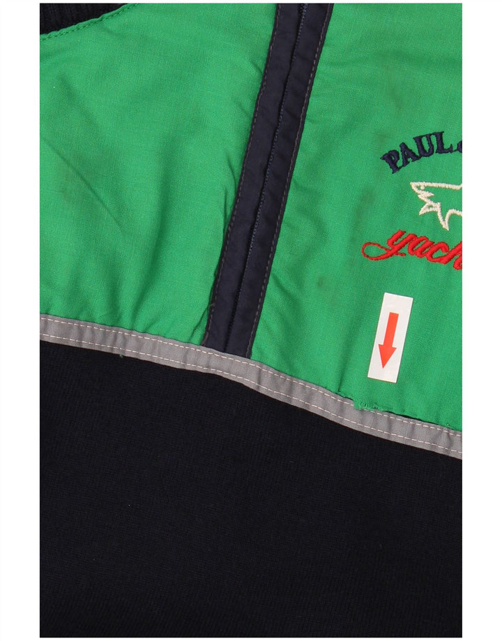 Paul & Shark Mens Zip Neck Jumper Sweater Medium Navy Blue Virgin Wool