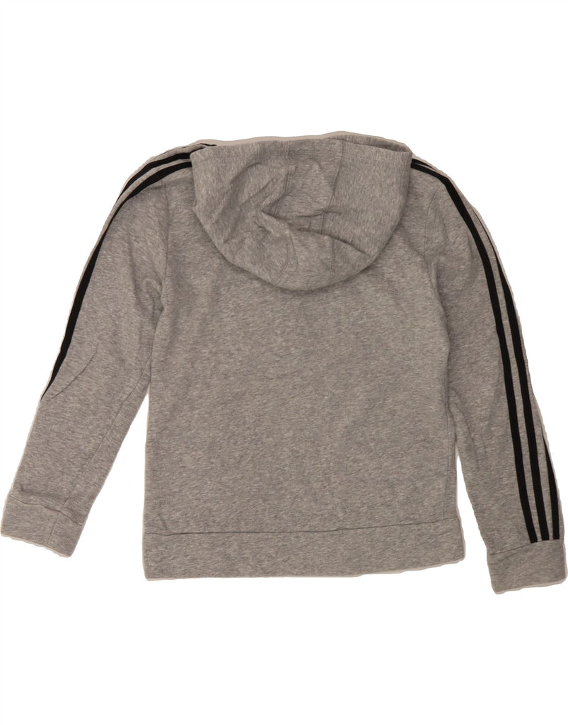ADIDAS Boys Graphic Hoodie Jumper 10-11 Years Medium Grey Cotton Vintage Adidas and Second-Hand Adidas from Messina Hembry 