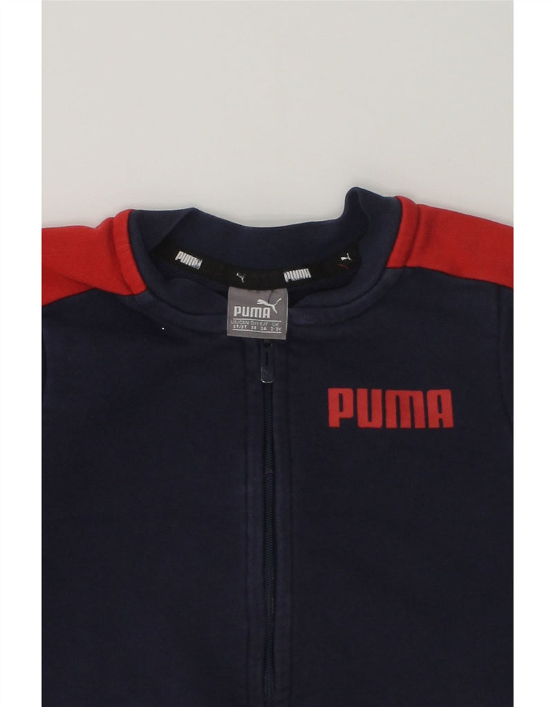 PUMA Boys Tracksuit Top Jacket 2-3 Years Navy Blue Cotton | Vintage Puma | Thrift | Second-Hand Puma | Used Clothing | Messina Hembry 