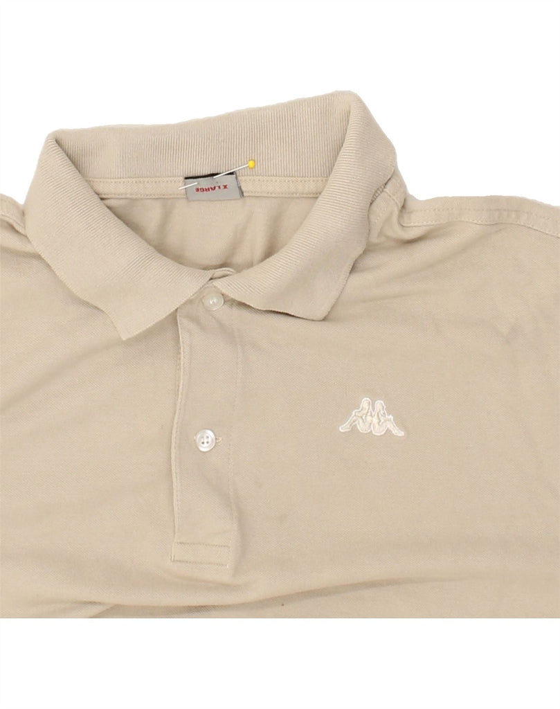 KAPPA Mens Polo Shirt XL Beige Cotton | Vintage Kappa | Thrift | Second-Hand Kappa | Used Clothing | Messina Hembry 