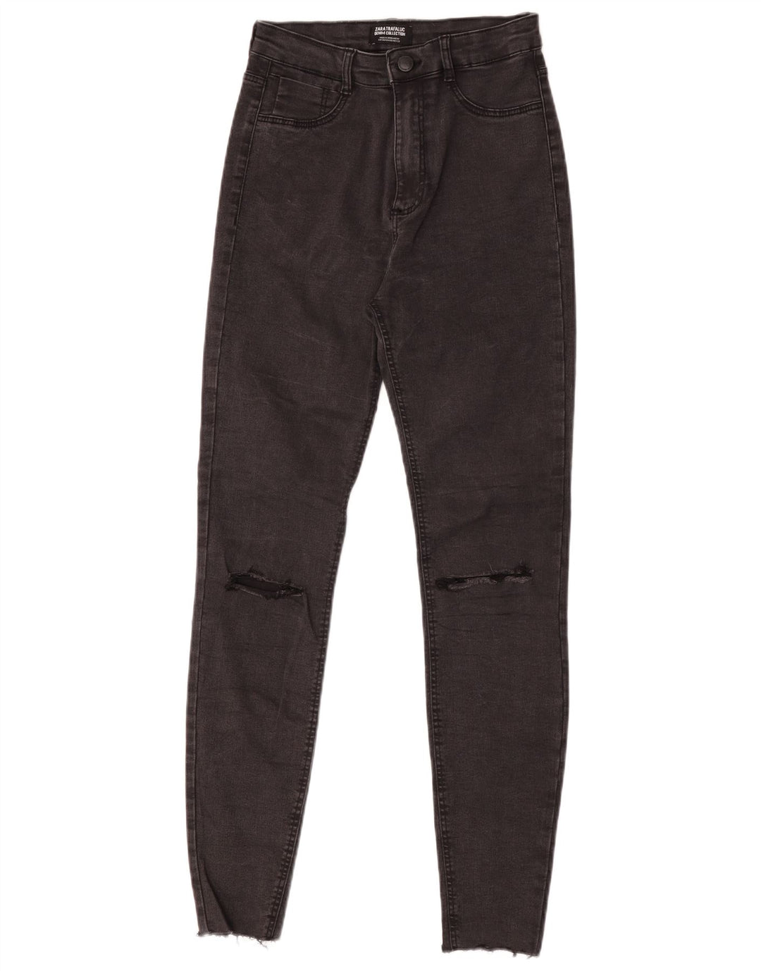 Zara Womens Distressed Skinny Jeans EU 38 Small W28 L29 Grey
