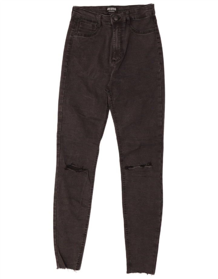 Zara Womens Distressed Skinny Jeans EU 38 Small W28 L29 Grey